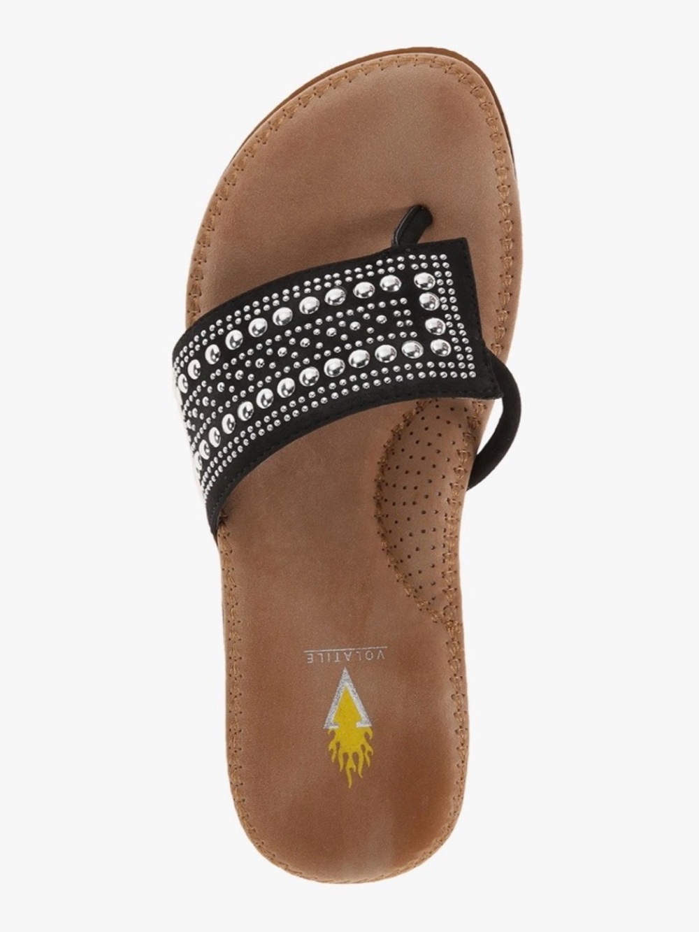 Volatile “Temptress” Studded Asymmetrical Thong Sandal Sz 10